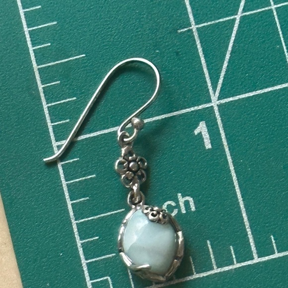 Larimar sterling silver dangle earrings - Picture 4 of 4